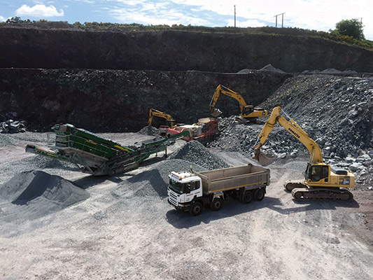The quarries produce drainage stone, road making material, decorative chip and sand and fill products)